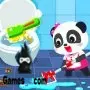limpieza de la casa del panda bebé