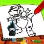 легкая детская раскраска динозавр