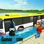 corrida de ônibus aquático flutuante 3d