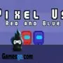 pixel nous rouge et bleu
