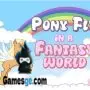 Pony fly in a fantasy world
